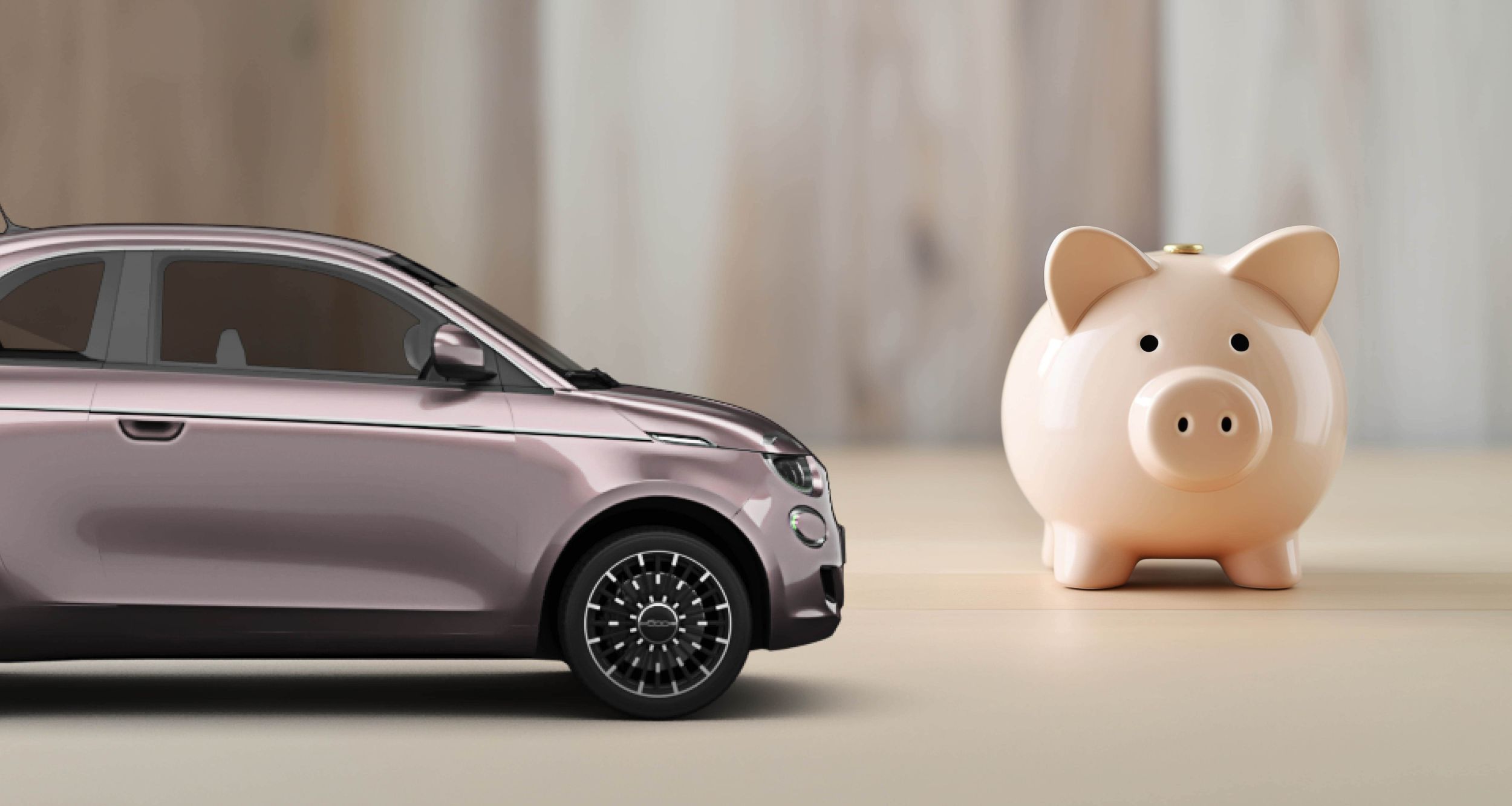 Sparschweinchen auf dem Tisch.